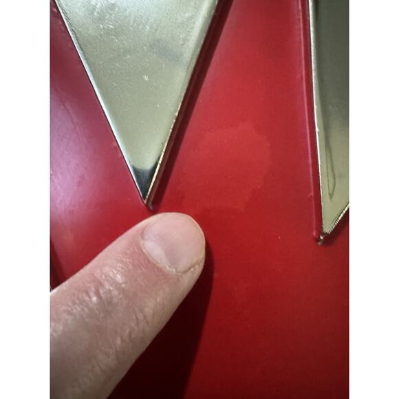 VTG MG Dealership Sign Chrome Plastic Red Hanging 18" x 19" British Leyland READ - Picture 14 of 16